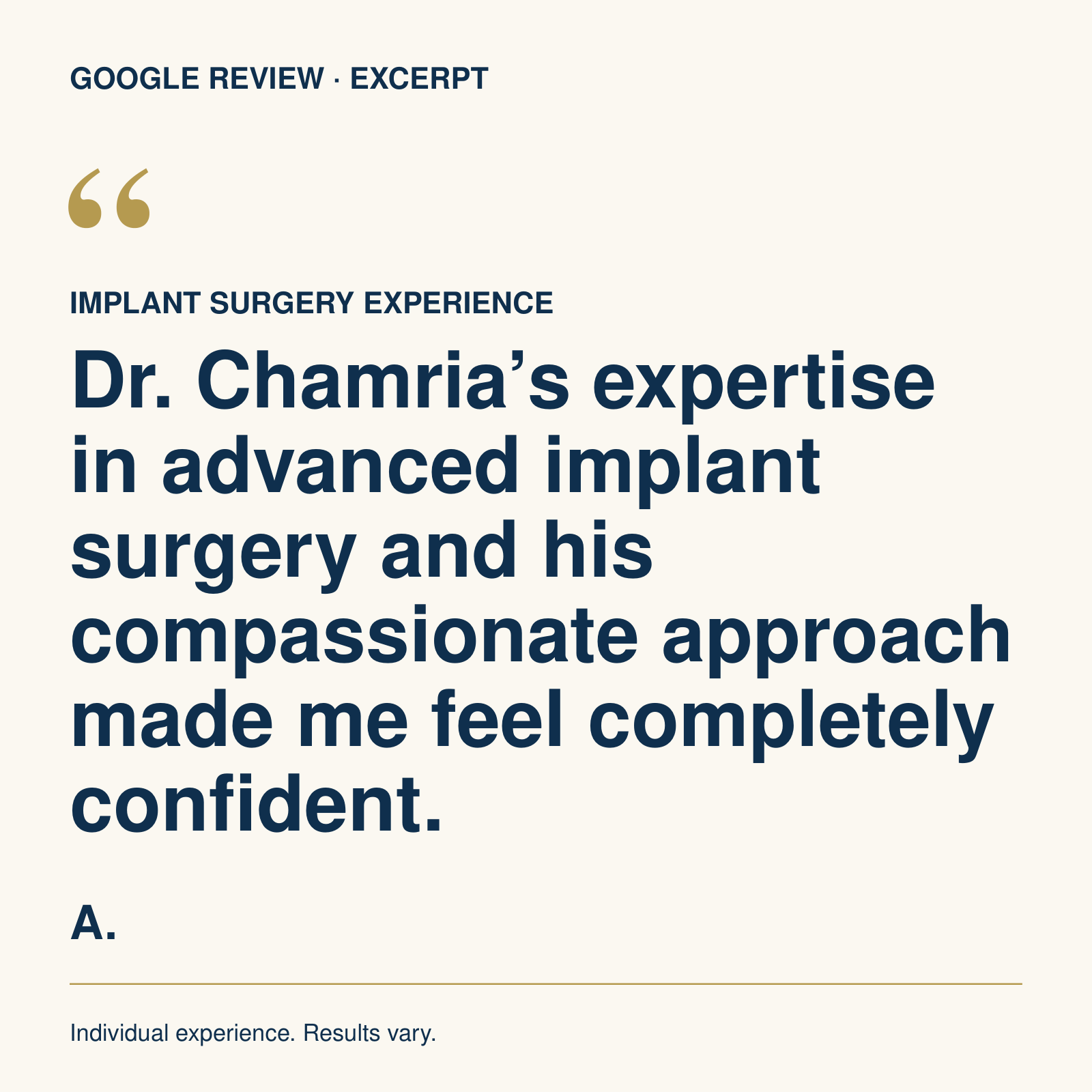 Dr Chirag Chamria - Advanced Implant Surgery