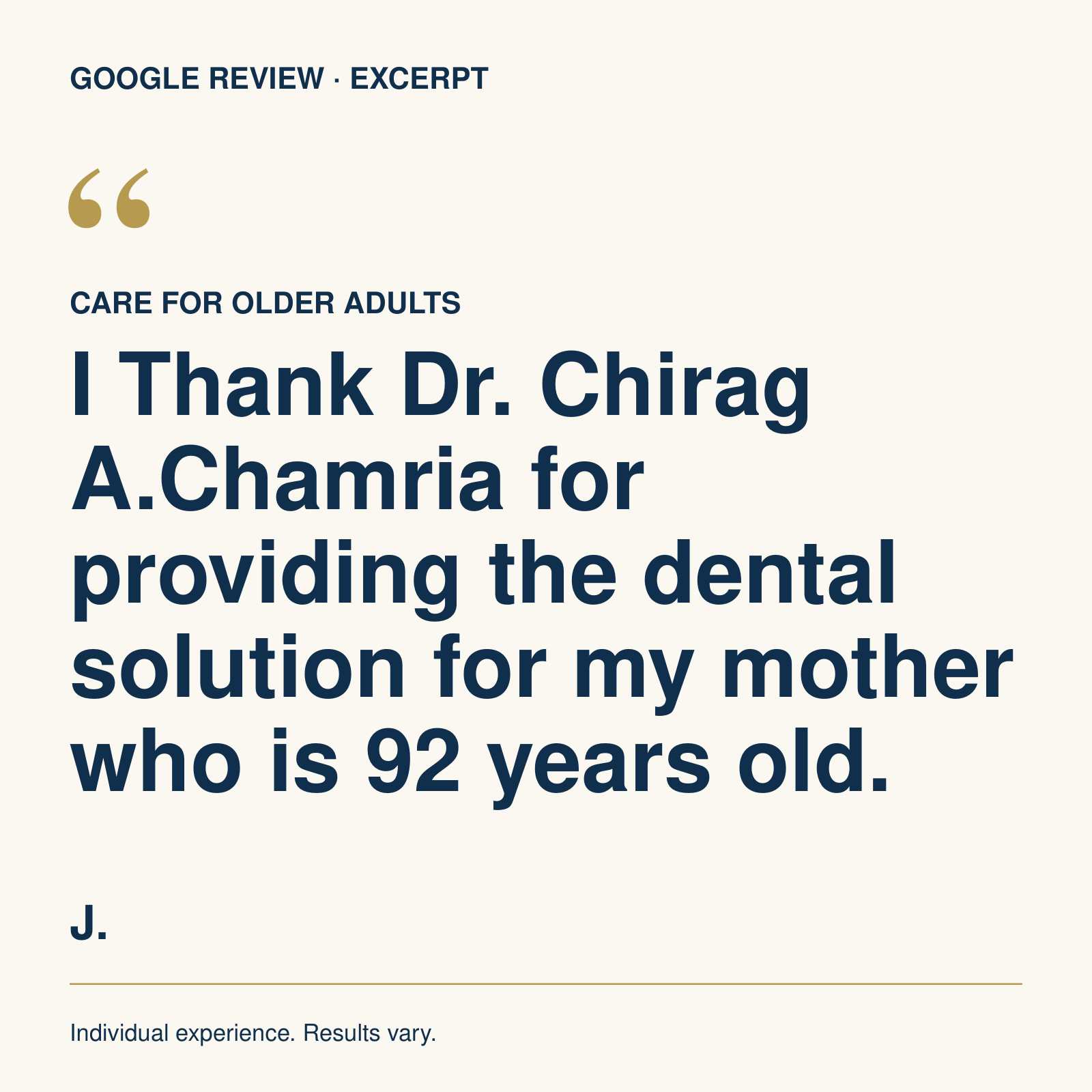 Dental Treatment Review - Oral Surgeon