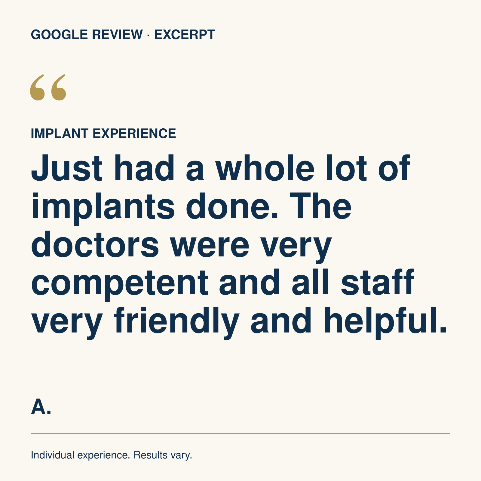 Patient Review and Testimonial
